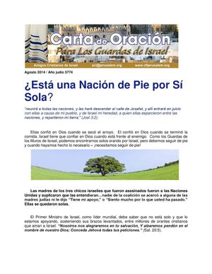 08-2014 Oración por Israel - agosto 2014