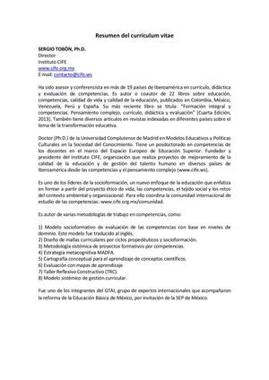 Curriculum Sergio Tobon