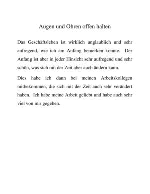 Augen und Ohren offen halten