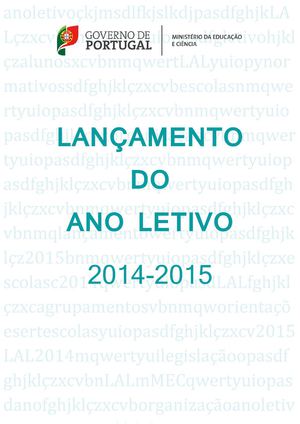 Lançamento do Ano Letivo 2014-2015