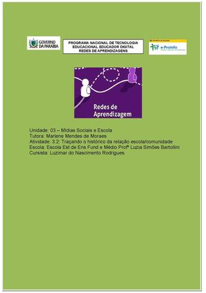 3.2 traçando histórico da relação escola comunidade