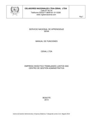 MANUAL DE FUNCIONES CENAL Ltda,