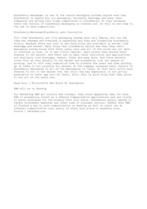 Blackberry Messenger On Windows Now