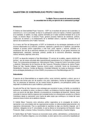 SISTEMA DE GOBERNABILIDAD PROPIO YANACONA
