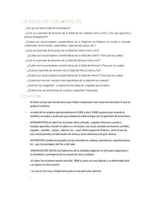 LA EDAD DE LOS METALES