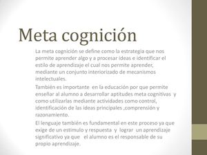 Meta cognicion