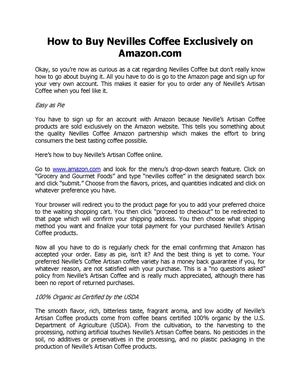 How to Buy Nevilles Coffee Exclusively on Amazon.com Oklahoma