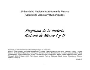 Programa de Historia de México 2013