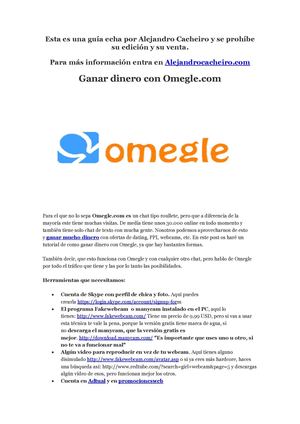 Guia ganar dinero con omegle y chats