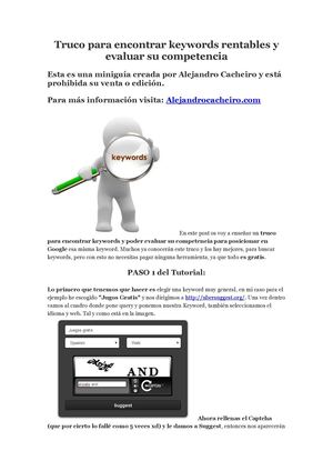 Truco para encontrar keywords rentables y evaluar su competencia