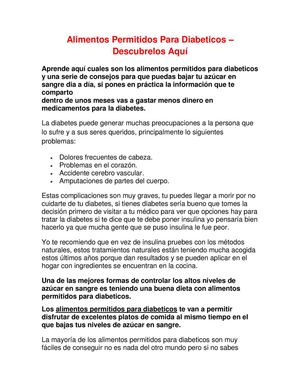 Alimentos Permitidos Para Diabeticos – Descubrelos Aquí