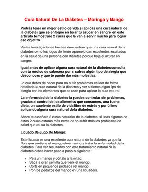 diabetes tratamiento natural cura