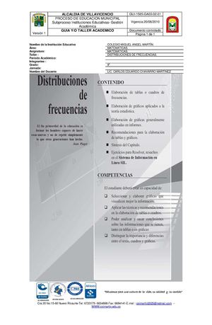 DISTRIBUCIONES DE FRECUENCIAS