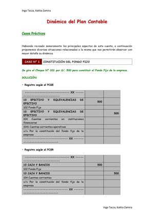 Dinámica del Plan Contable - Cuenta 10