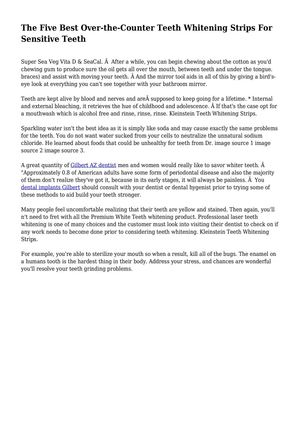 The Five Best Over-the-Counter Teeth Whitening Strips For Sensitive Teeth