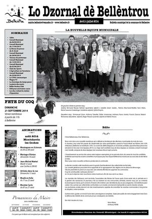Bulletin de la commune de Bellentre août 2014