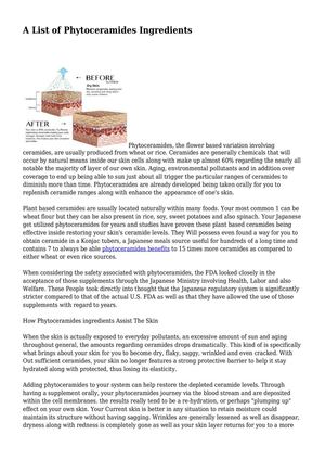 A List of Phytoceramides Ingredients