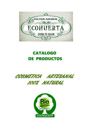 CATALOGO COSMETICA ARTESANA Y NATURAL