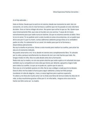 A mi Hija Adorada