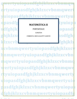 PORTAFOLIO DE MATEMÁTICA 