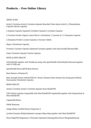 Products. - Free Online Library