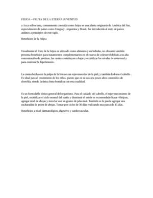 FEIJOA - INFORMACION