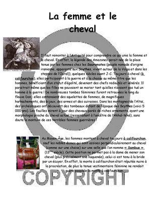 La femme et le cheval au cours de l'histoire