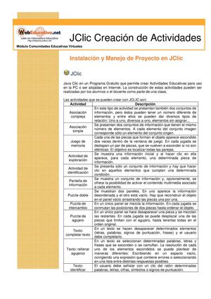 Manual parte 1 Recursos Educativos: "JClic"