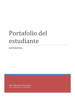Portafolio del estudiante de Matematicas