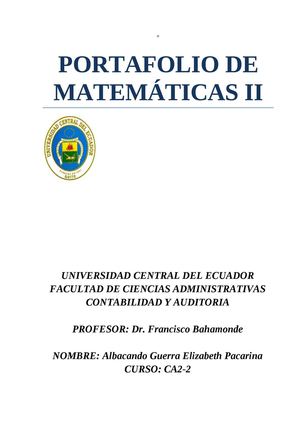 PORTAFOLIO DE MATEMATICAS II