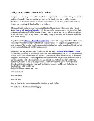 How to Sell Handicrafts Online