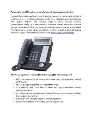 Panasonic kx-ncp500 telephone system-for smooth business communication!