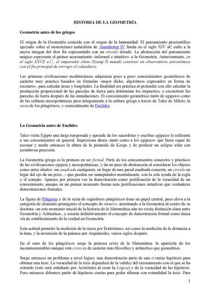 la historia de la geometria