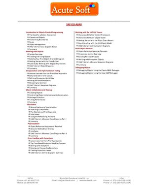   SAP OO ABAP Course | SAP Object-Oriented ABAP Online Training at Acutesoft