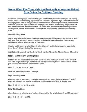 Know What Fits Your Kids the Best with an Accomplished Size Guide for Children Clothing