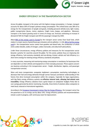 ENERGY EFFICIENCY IN THE TRANSPORTATION SECTOR