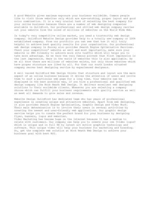 A Website Design Guildford Company offers proficient Web Design services