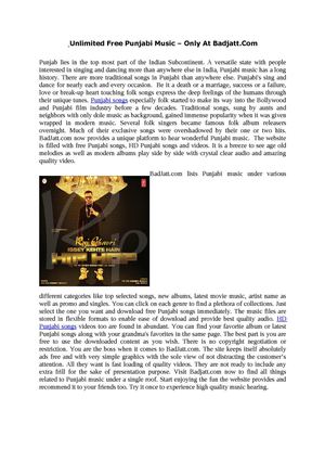 Unlimited Free Punjabi Music – Only At Badjatt.Com