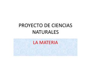 proyecto de ciencias naturales