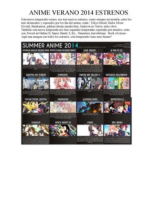 Nueva Temporada Anime Verano 2014