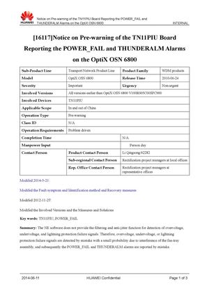 Cautions for Service Configuration Failure on OSN 9500