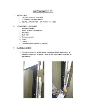 informe de igv de turbinas a gas
