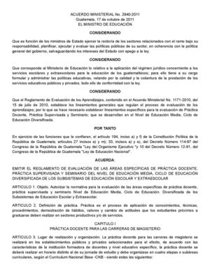 acuerdo ministerial