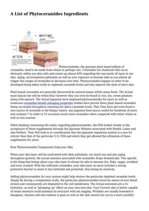 A List of Phytoceramides Ingredients