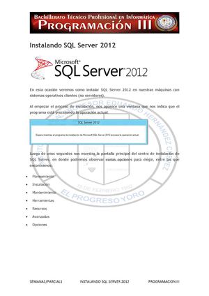 Pasos para la Instalación de Sql Server 2012