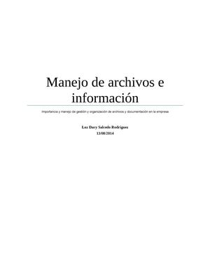 Manejo de archivos e información 