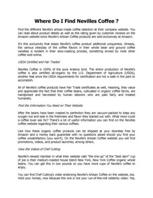 Where Do I Find Nevilles Coffee? New Jersey