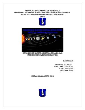CONOCIENDO NUESTRO SISTEMA SOLAR