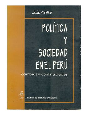 COTLER, julio (1994) Política y sociedad en el Perú