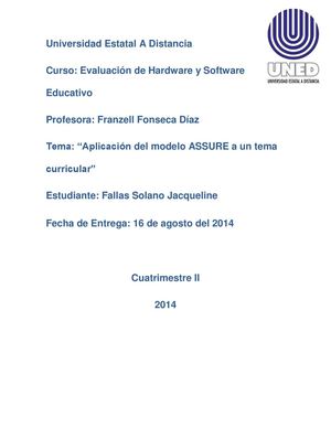 Aplicación del Modelo Assure dentro de la  Educación